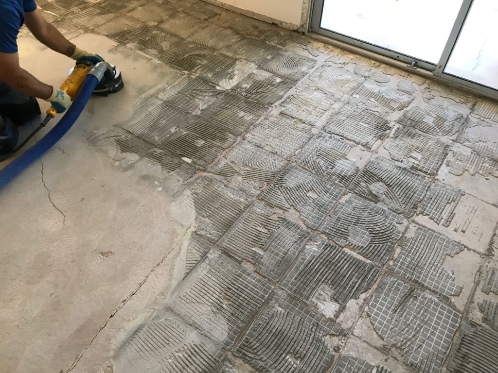 subfloor after grinding thinset
