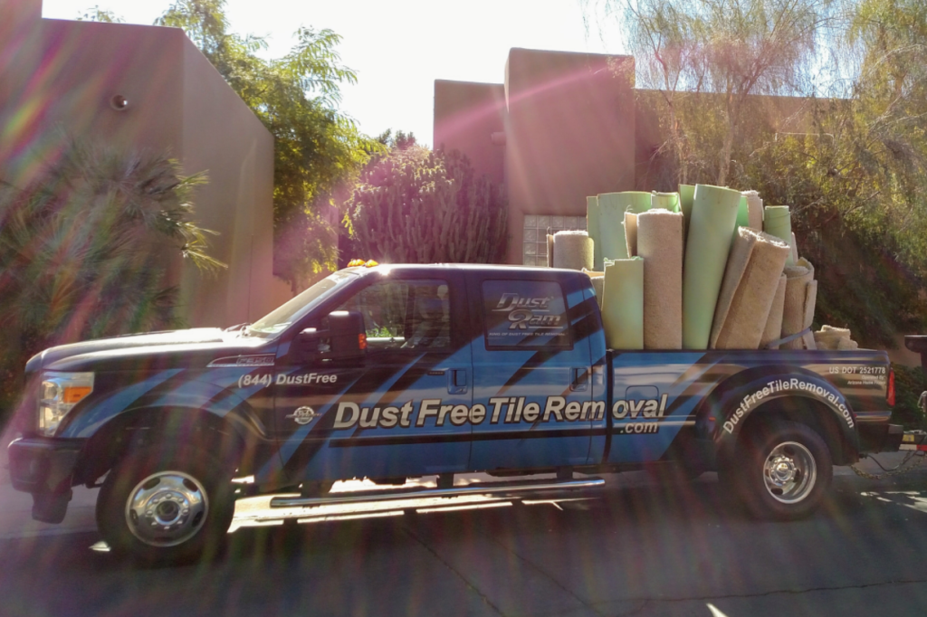 company truck for dust free tile removal