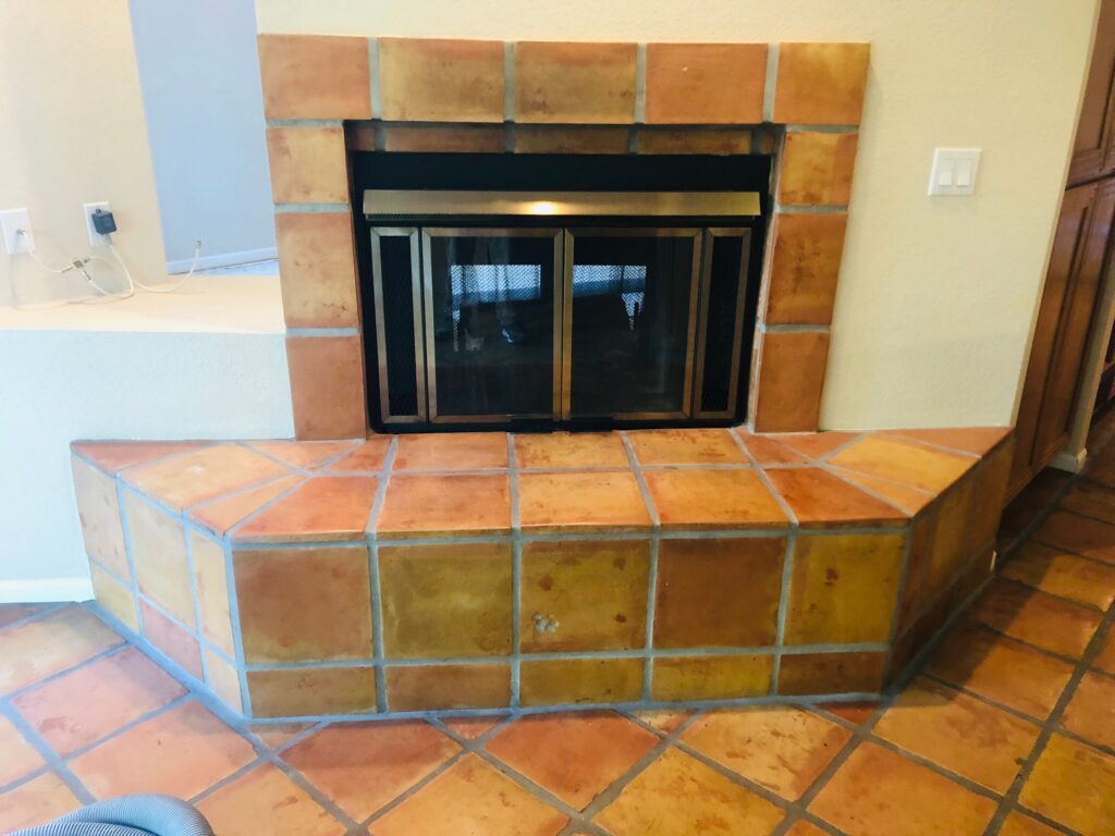fireplace tile removal